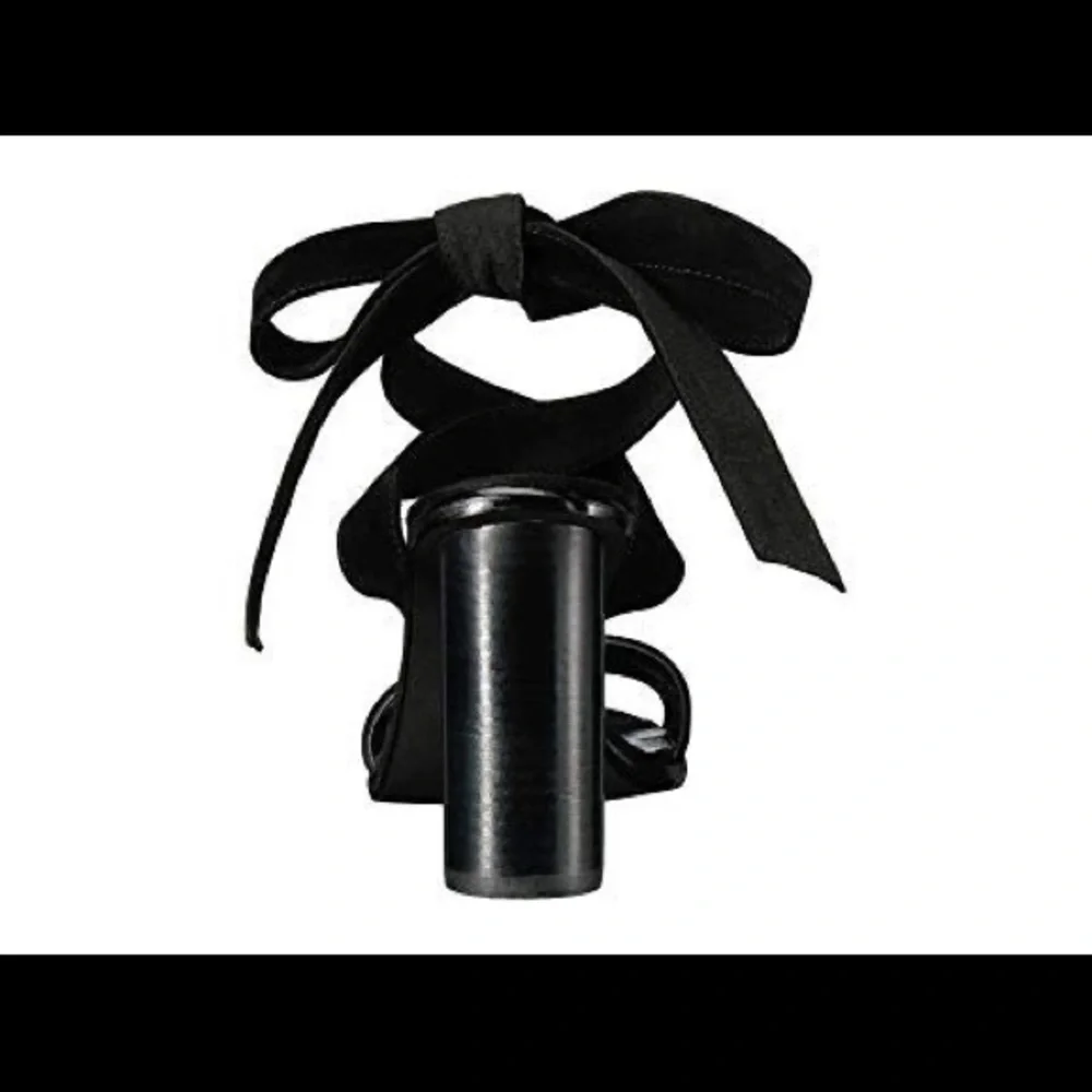 Joie Oki Ankle Tie Suede Sandal Black Block Heeled NWOT - Picture 4 of 12